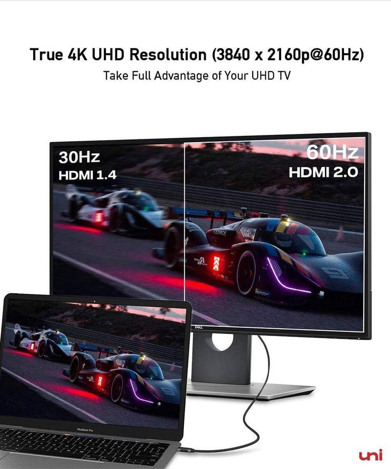 Uni كابل USB C إلى HDMI بطول 10 أقدام 4K@60Hz، كابل HDMI من الألمنيوم المتين USB Type-C، (متوافق مع Thunderbolt 3/4) مع Samsung S8-S23، MacBook Pro/Air 2023، iPad Pro/Air 4، iPhone 15 Pro/Max، Chromebook - Image 3